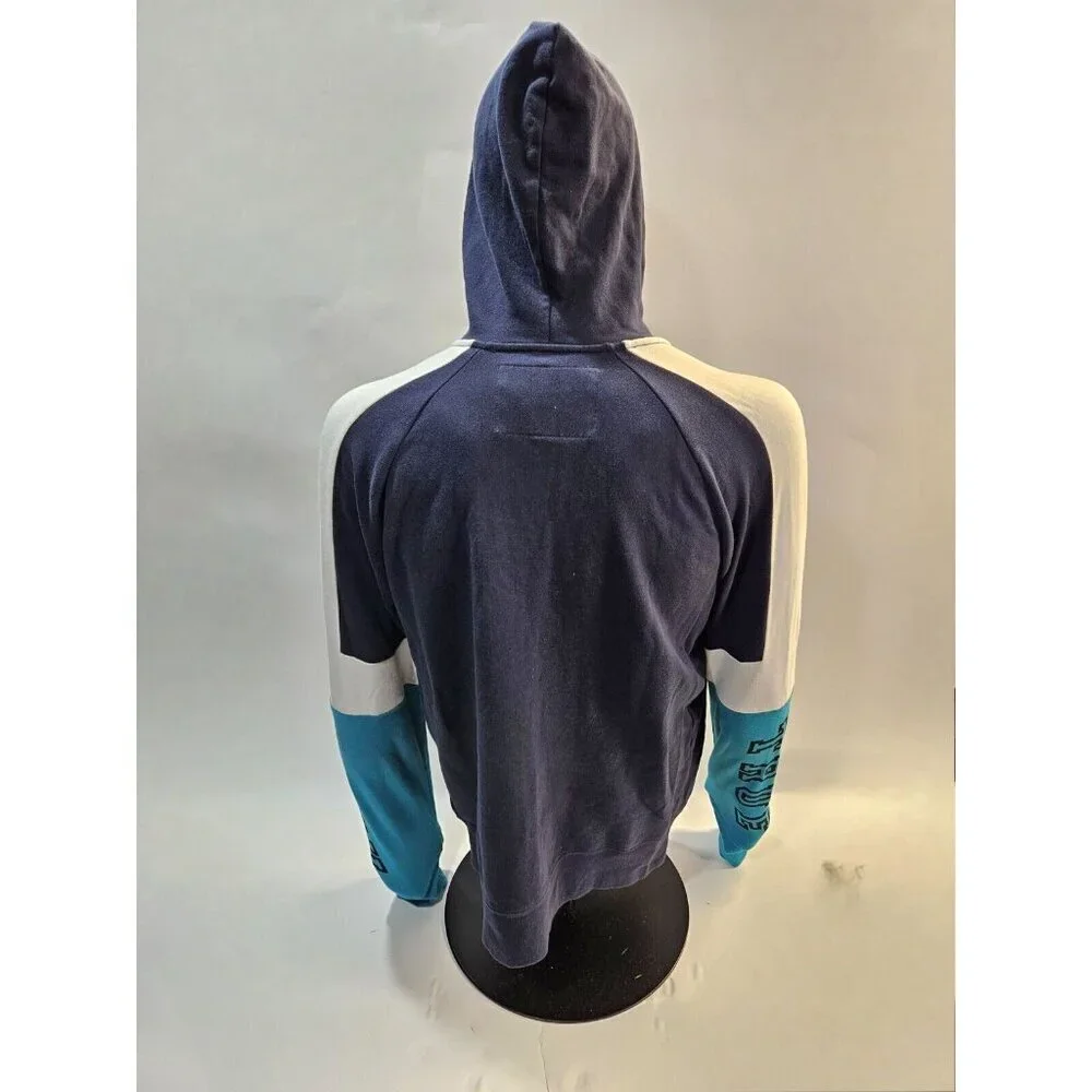 True Religion Hoodie XL X-Large Blue Whte Aqua Pre Owned 100 Authentic !!